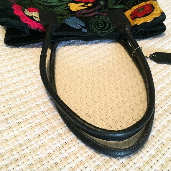 Galeri Cengiz Collections Embroidered Shoulder Hand Bag Velvet Leather M - Picture 7 of 8
